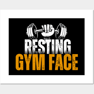 Funny Resting Gym Face Women's & Men's Fitness Workout Exercise Posters and Art